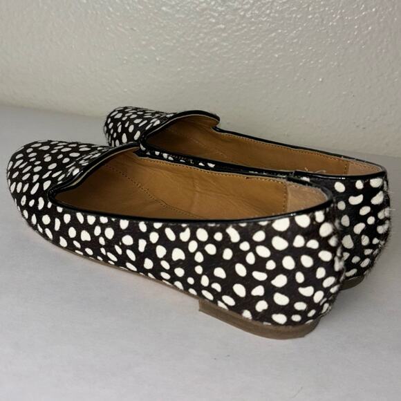 J. Crew Cora Calf Hair Loafers Cheetah Print Black and white women's size 6 - Picture 9 of 16